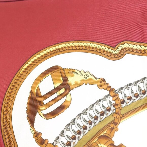 HERMES Carre 90 Scarf ""REPRISE"" Silk Red - Picture 13 of 15